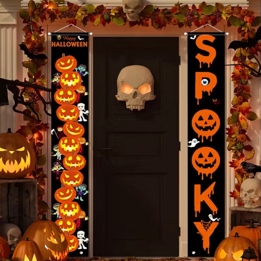 Spooky Halloween Holiday Decoration Door Banners